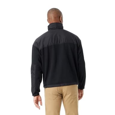 BASS OUTDOOR Men's Convertible Hoodie Pullover Sweater with 1/4 Front, Elbow Patches and Side Zip Pockets Standard, Black Beauty - Image 4