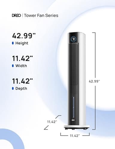Dreo Evaporative Air Swamp Cooler, 43" Cooling Fans that Blow Cold Air 2025 Upgraded, 85° Oscillating Floor Fan for Bedroom, Easy Cleaning, APP Control, Ice Packs, 4 Speeds & 4 Modes, 12H Timer, White - Image 10