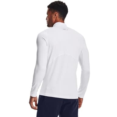 Under Armour Men's ColdGear Armour Fitted Mock, White (100)/Black, Medium - Image 5