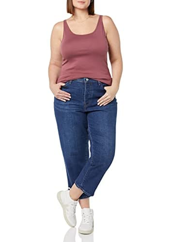 Amazon Essentials Women's Slim-Fit Thin Strap Tank Top, Pack of 2, Black/Plum, XX-Large - Image 5