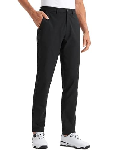 CRZ YOGA Men's All Day Comfy Golf Pants - 34" Quick Dry Lightweight Work Casual Trousers with Pockets Black 34W x 34L - Image 1