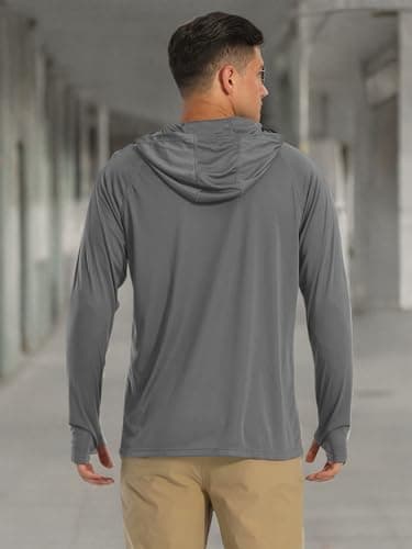 Fishing Shirts for Men - Sun Shirts with Long Sleeves, UV & Quick Dry Protection, Active Workout Shirts in Dark Grey - Image 7