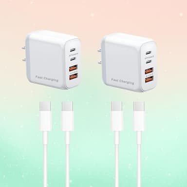 40W USB C Wall Charger, 4-Port,40w PD Power Adapter + QC Wall Plug Multiport Type C Charging Block Cube, A+C Charging Blocks USB-c Fast chargingCompatible with i Phone 16/15/14/13 (2 Pack with Cable) - Image 6