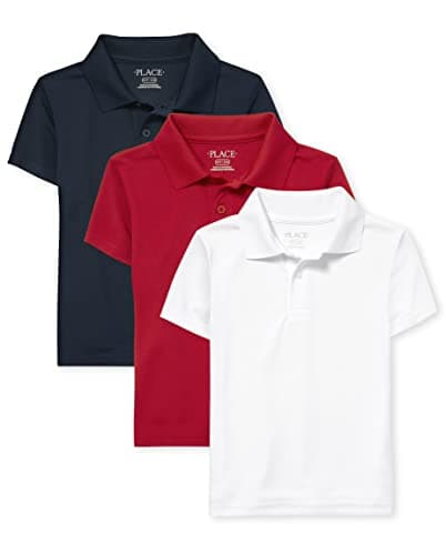 The Children's Place boys Short Sleeve Performance Polo, Classic Red/Nautico/White, XX-Large - Image 1