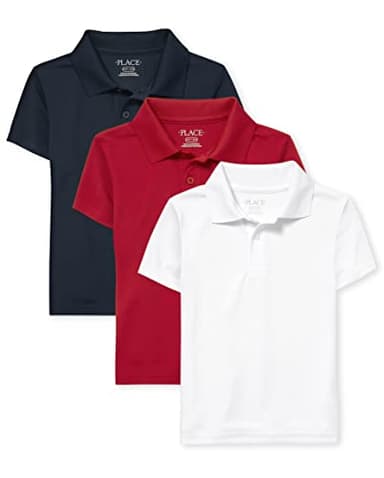 The Children's Place boys Short Sleeve Performance Polo, Classic Red/Nautico/White, XX-Large - Image 1