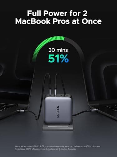 UGREEN Nexode 200W USB C Charger Block, 4-Port GaN Type C Charger Fast Charging, Compact Power Adapter Foldable Compatible for MacBook Pro/Air, HP 14, Dell XPS, iPad, iPhone 16 - Image 4