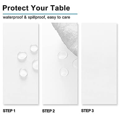 Hiasan 2 Pieces White Square Tablecloth - Waterproof and Spillproof Restaurant Washable Polyester Table Cloth for Dining Room, 30 x 30 Inch - Image 3
