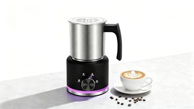 ByNaRIX Milk Frother, 16.9 OZ Milk Frother and Steamer, 4 in 1 Electric Milk Frother Dishwasher Safe, Durable Silent Working Frother for Coffee, Hot and Cold Foam Maker, Black - Image 9