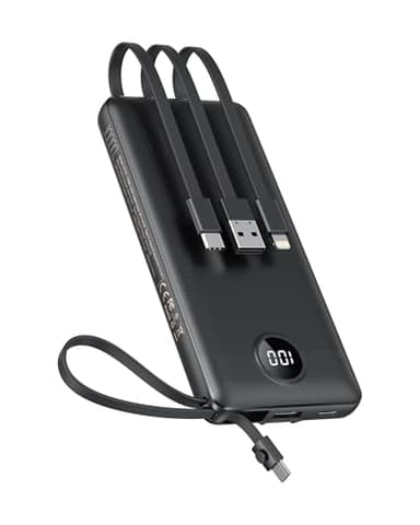 VEEKTOMX Portable Charger Built-in Cables,10000mAh Power Bank for iPhone,Fast Charge USB C Battery Pack Travel Essentials Powerbank Compatible with iPhone 17/16/15/14, Samsung S25/24, Android, etc - Image 1