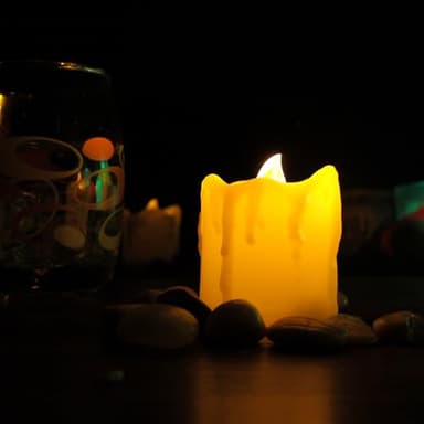 12 Battery Operated Flameless LED Votive Candles with Timer Realistic Flickering Electric Tea Lights Set Bulk Baptism Wedding Party Decoration Kitchen Home Decor Table Centerpieces Batteries Included - Image 2