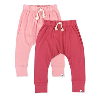HonestBaby Multipack Honest Pants Joggers Pull on 100% Organic Cotton for Infant Baby and Toddler, Boys, Girls, Unisex, Pink Ombre, 3-6 Months - Image 1