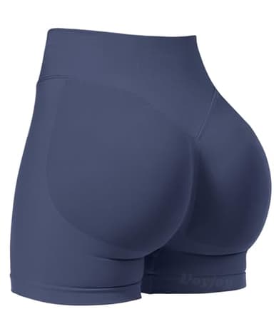 VOYJOY Women Workout Impact Shorts 2.5"/ 3.6"/ 4.5"/ 6" Scrunch Butt Lifting Gym Seamless Booty Biker Shorts Blue Grey - Image 1