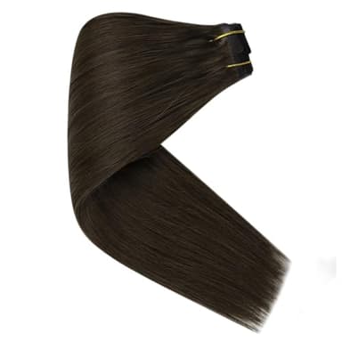 Full Shine Human Hair Clip in Extensions Dark Brown 24 Inch Seamless Clip in Hair Extension Real Human Hair Straight PU Invisible Hair Extensions Human Hair Full Head 8 Pcs 120 Grams - Image 8