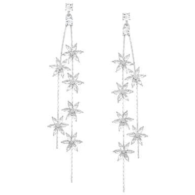 SWEETV Long Wedding Earrings for Brides, Crystal Bridal Earrings for Wedding, Rhinestone Drop Dangle Earrings for Women Prom Party Jewelry - Image 1