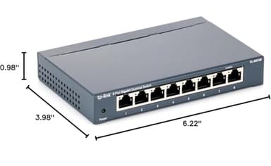 TP-Link 8 Port Gigabit Ethernet Network Switch - Ethernet Splitter | Plug & Play | Fanless | Sturdy Metal w/ Shielded Ports | Traffic Optimization | Unmanaged | Lifetime Protection (TL-SG108) - Image 3