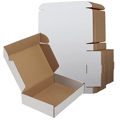 RLAVBL 9x6x2 Shipping Boxes Set of 50, White Small Corrugated Cardboard Box, Mailer Box - Image 1