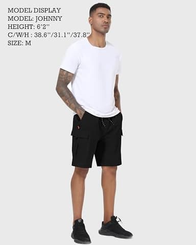 Men's Cargo Shorts Quick Dry Lightweight Stretch Hiking Shorts for Men with 5 Pockets No Lining Black - Image 2