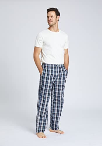 JupiterSecret Mens Pajama Pants Set Cotton Lightweight Plaid Sleep & Lounge Pants, PJ Bottoms with Pockets and Button Fly(100% Cotton 3 Pack,S) - Image 2