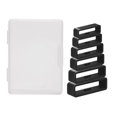 Vnsuyo 6 Pcs Watch Band Keepers, 16mm/18mm/20mm/22mm /24mm/26mm Watch Strap Holder Loops Retainer, Black Silicone Watch Band Fastener Rings Replacement Parts for Smart Sport Watches - Image 6