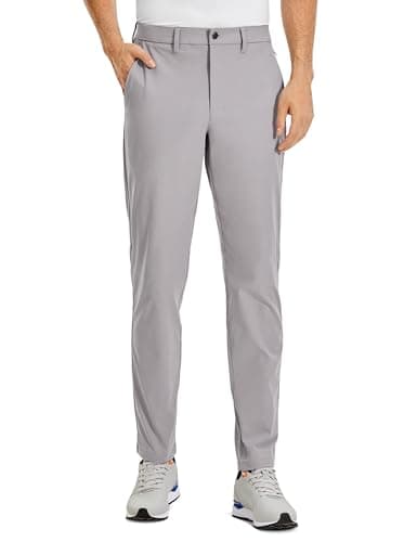 CRZ YOGA Men's All Day Comfy Golf Pants - 30" Quick Dry Lightweight Work Casual Trousers with Pockets Gull Gray 40W x 30L - Image 1