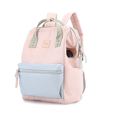 himawari Laptop Backpack for Women&Men Travel Backpack With USB Charging Port Large Business Bag Water Resistant College Bag Computer Bag Doctor Bag (1881-Pink/blue, Regular) - Image 2