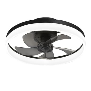 AHAWILL Low Profile Ceiling Fans with Lights,19.7" Flush Mount Ceiling Fan with Remote,Reversible,Noiseless,Dimmable,Black Fandelier Chandelier Ceiling Fan for Bedroom. - Image 8