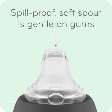 NUK Learner Cup 6+ Months Timeless Collection Amazon Exclusive 10 Oz – BPA Free Spill Proof Sippy Cup 2 Count (Pack of 1) - Image 4