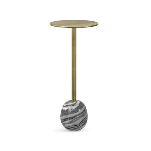 SIMPLIHOME Melene Modern Contemporary 12 inch Wide Metal Side Table in Gold/Grey for The Living Room and Bedroom - Image 1