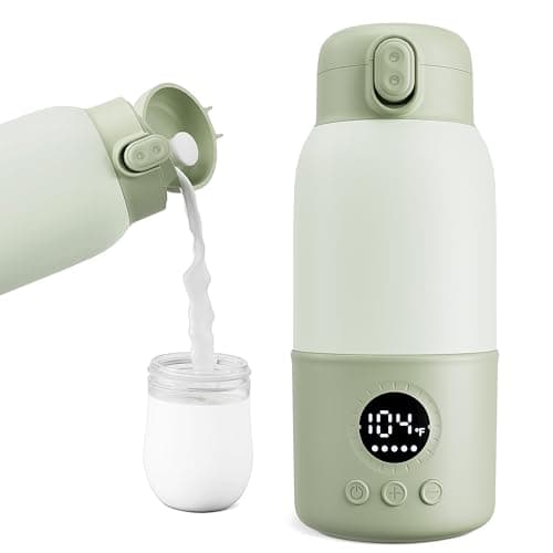 Portable Bottle Warmer for Travel, 2-Min Fast Heating Baby Bottle Warmer,12.8oz Formula Container to Go for Breastmilk, Formula Dispenser with Long-Lasting Keep Warm Function - Image 1
