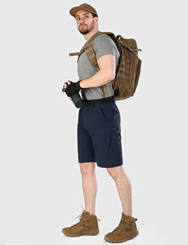 Shallowlulu Mens Cargo Hiking Shorts Water Resistant Quick Dry Lightweight Breathable Tactical Shorts with Nylon Belt(Navy Blue 36W/12L) - Image 6