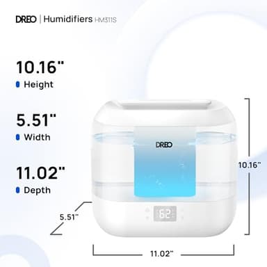 Dreo Smart Humidifier, Cool Mist Humidifiers for Bedroom, Quiet 4L Top Fill Ultrasonic Humidifiers for Home Office Plant & Baby with Nightlight, LED Display, 36H Runtime, APP/Voice Control, HM311S - Image 8