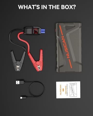 Car Battery Jump Starter, NUSICAN 2000A Portable Car Jump Starter Battery Pack (up to 7.5L Gas/5.5L Diesel Engine) 12V Jump Box for Car Battery with Safety Jumper Clamps, LED Lights, Compact - Image 9
