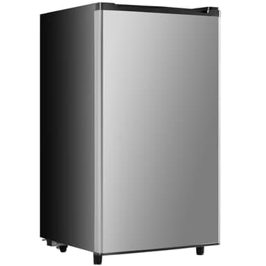 Sweetcrispy 3.2 Cu.Ft Mini Fridge with Freezer Small Refrigerator Single Door Adjustable Thermostat Energy-efficient Low Noise, Compact Fridge for Bedroom, Office, Dorm (Silver Door) - Image 2