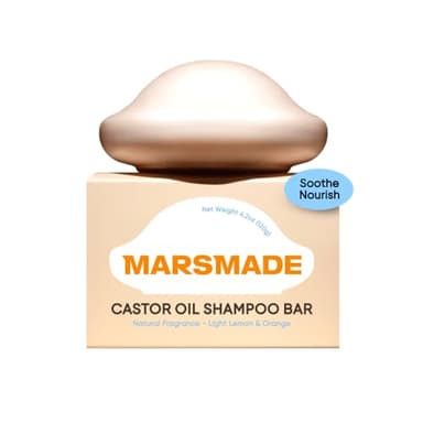Marsmade Castor Oil Shampoo Bar Hydrating & Moisturizing Natural Hair Soap for Bathing, Hair Growth & Scalp Nourishment, Solid Shampoo for All Hair Types (120g, 4.23 oz) - Image 1
