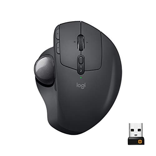 Logitech MX Ergo Wireless Trackball Mouse, Ergonomic Design, Move Content Between 2 Windows and Apple Mac Computers (Bluetooth or USB), Rechargeable - Image 1