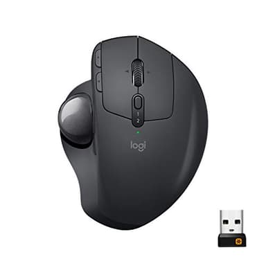 Logitech MX Ergo Wireless Trackball Mouse, Ergonomic Design, Move Content Between 2 Windows and Apple Mac Computers (Bluetooth or USB), Rechargeable - Image 1