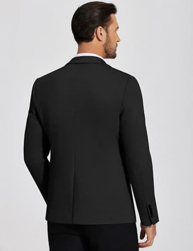 COOFANDY Men’s Sport Jacket Regular Fit Travel Blazer Wrinkle Free Stretch Suit Coat Black, XL - Image 3