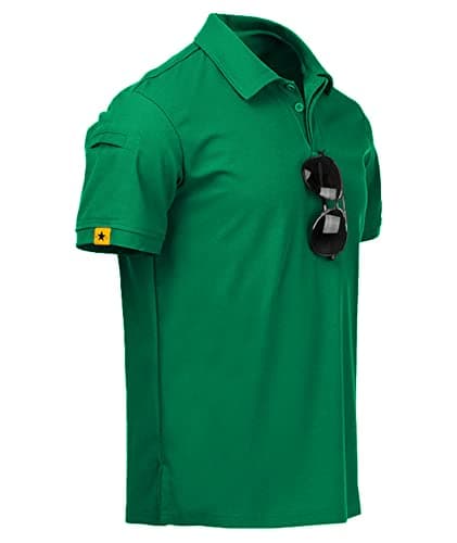 ZITY Mens Polo Shirt Short Sleeve Sports Tactical T-Shirt Athletic Golf Polos Daily Casual Stylish Collared Shirts for Men Viridian XX-Large - Image 1