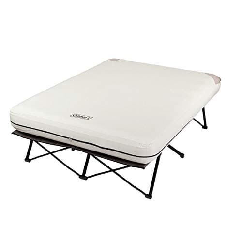 Coleman Queen-Size Airbed Cot Combination, Folding Air Mattress with Steel Frame & Side Table, Battery Pump Included, Great for Camping, Lounging, Elevated Sleeping, Guests, & More - Image 1