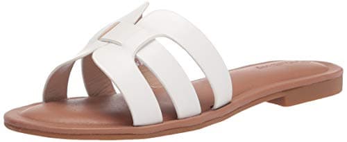 The Drop Women's Monika Flat H-Band Slide Sandal, White, 9 - Image 1