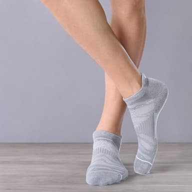 FITRELL 6 Pack Men's Running Socks Ankle Low Cut Cushioned No Show Compression Athletic Sports Gift for Men, Shoe Size 9-12, Light Gray+White - Image 10