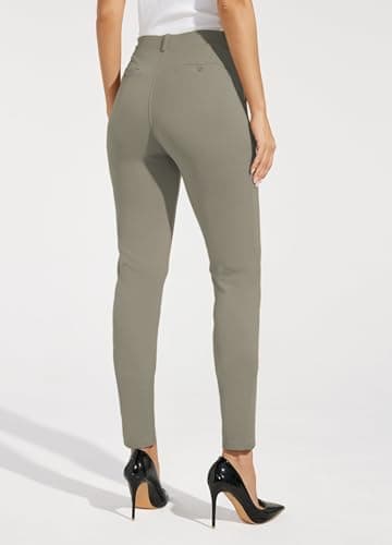 Willit Women's Yoga Dress Pants Skinny Work Slacks Leggings Slim Fit Stretch Office Business Casual Pants Pockets 27" Sage Green XS - Image 2