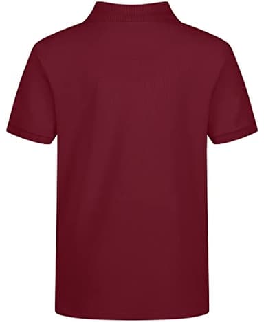 IZOD Boys' School Uniform Short Sleeve Pique Polo, Burgundy, 8 - Image 2