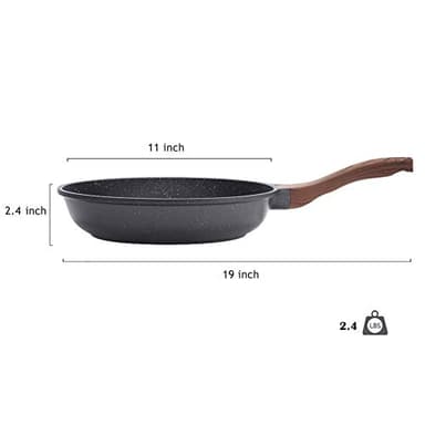 SENSARTE Nonstick Frying Pan Skillet, Swiss Granite Coating Omelette Pan, Healthy Stone Cookware Chef's Pan, PFOA Free (8/9.5/10/11/12.5 Inch) (11 Inch) - Image 8