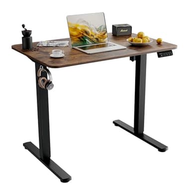 ERGOMAKER 35" Electric Standing Desk, Adjustable Height, Sit Stand Up Desk for Home Office & Computer Workstations, Memory Controller, Rustic Brown - Image 1
