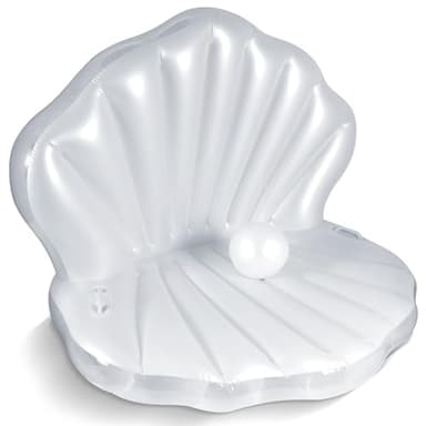 52" Thickened Inflatable Seashell Pool Float, Giant Pool Floating Raft Chair with Pearl Balls, for Birthday Party, Ocean Theme Decorations, Beach & Pool Party Decorations - Image 7