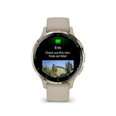 Garmin Venu 3S Soft Gold Stainless Steel Bezel 1.2-Inch AMOLED Touchscreen Display Smart Watch with 41mm French Gray Case and Silicone Band - Image 2