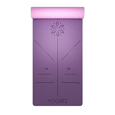 YOGATI Yoga Mat with Alignment Lines. Exercise mat with carry strap. Pilates mats for yoga or Fitness. Non slip Workout Mat. Thick Yoga Mats for women and men. Gym mats for home. Yoga matt thick. - Image 8