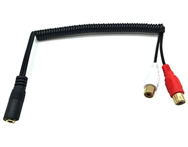 Qaoquda 3.5mm to 2RCA Audio Y Cable, 2.6FT Coiled AUX Stereo Splitter Spiral Spring Adapter Cable for DVD, TV/HDTV, VCR, CD Players - Image 4