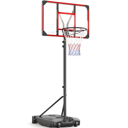Yohood Kids Basketball Hoop Outdoor 4.82-8.53ft Adjustable, Portable Basketball Hoops & Goals for Kids/Teenagers/Youth in Backyard/Driveway/Indoor, with Enlarged Base and PC Backboard - Image 1